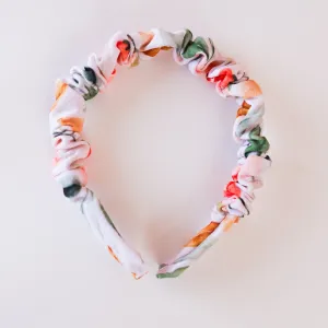 Peachy Floral Ruched Headband