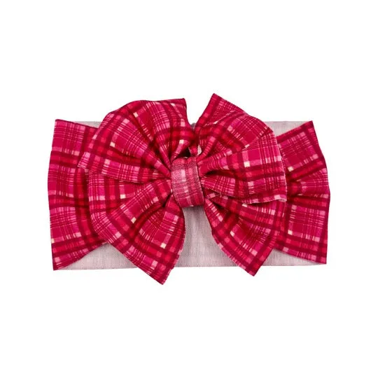 Pinky Plaid Headwrap