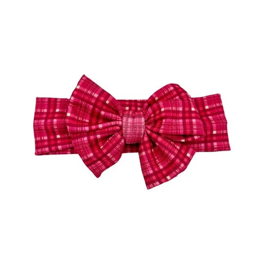 Pinky Plaid Headwrap
