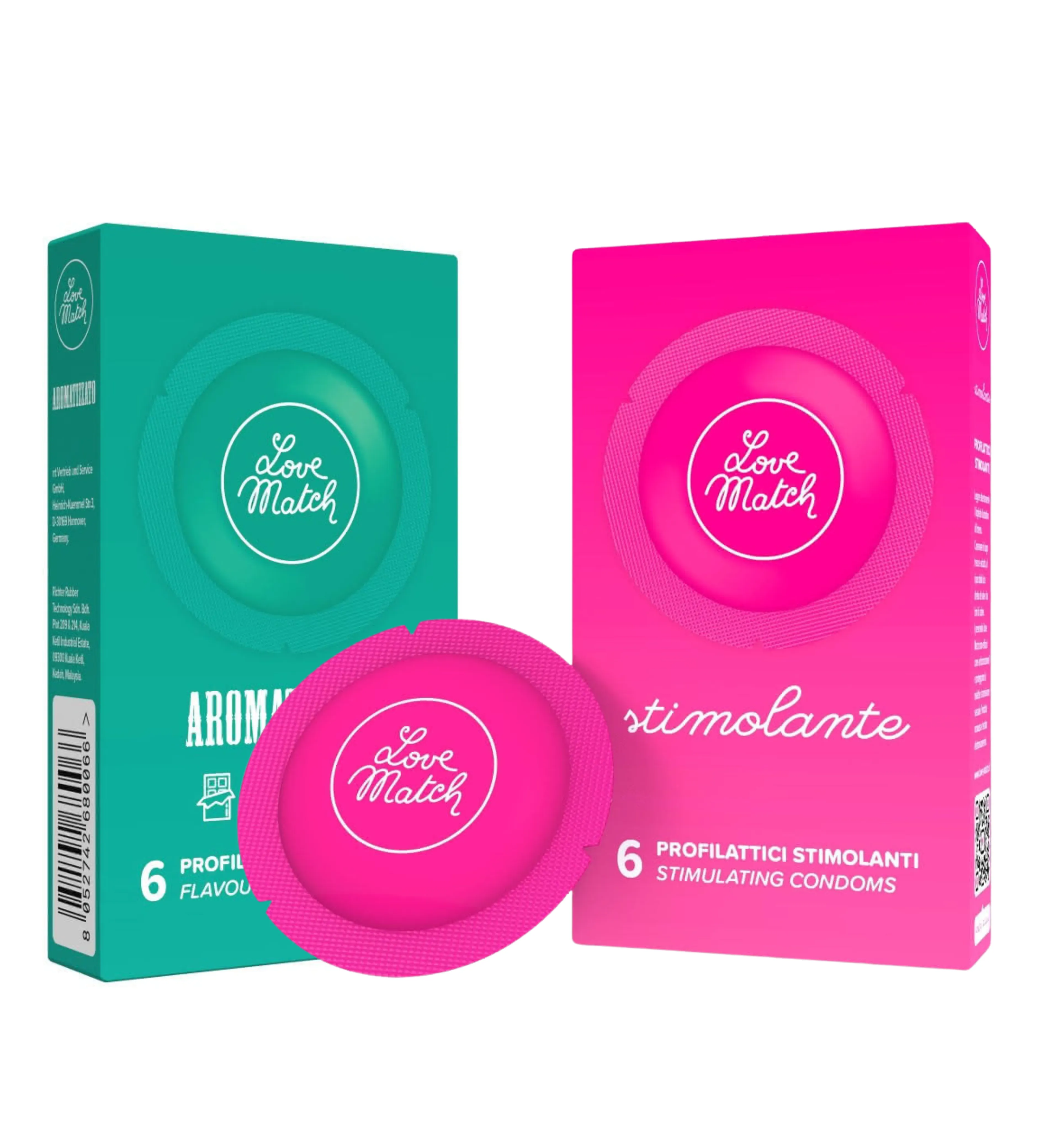 Preservativi Love Match Stimolante   Aromatizzato - 12 pezzi