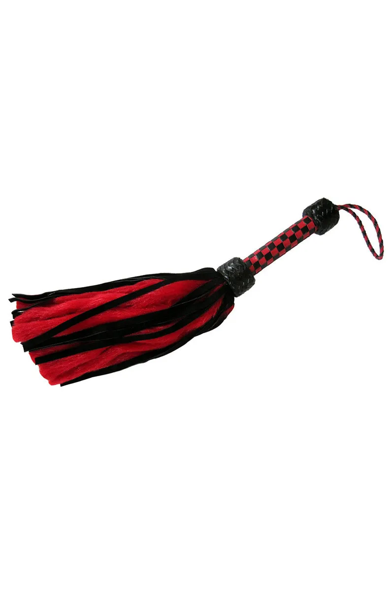 Red and Black Suede and Fluff Flogger