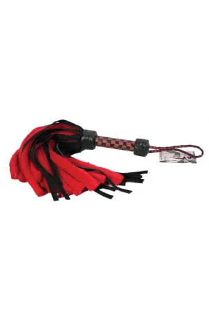 Red and Black Suede and Fluff Flogger