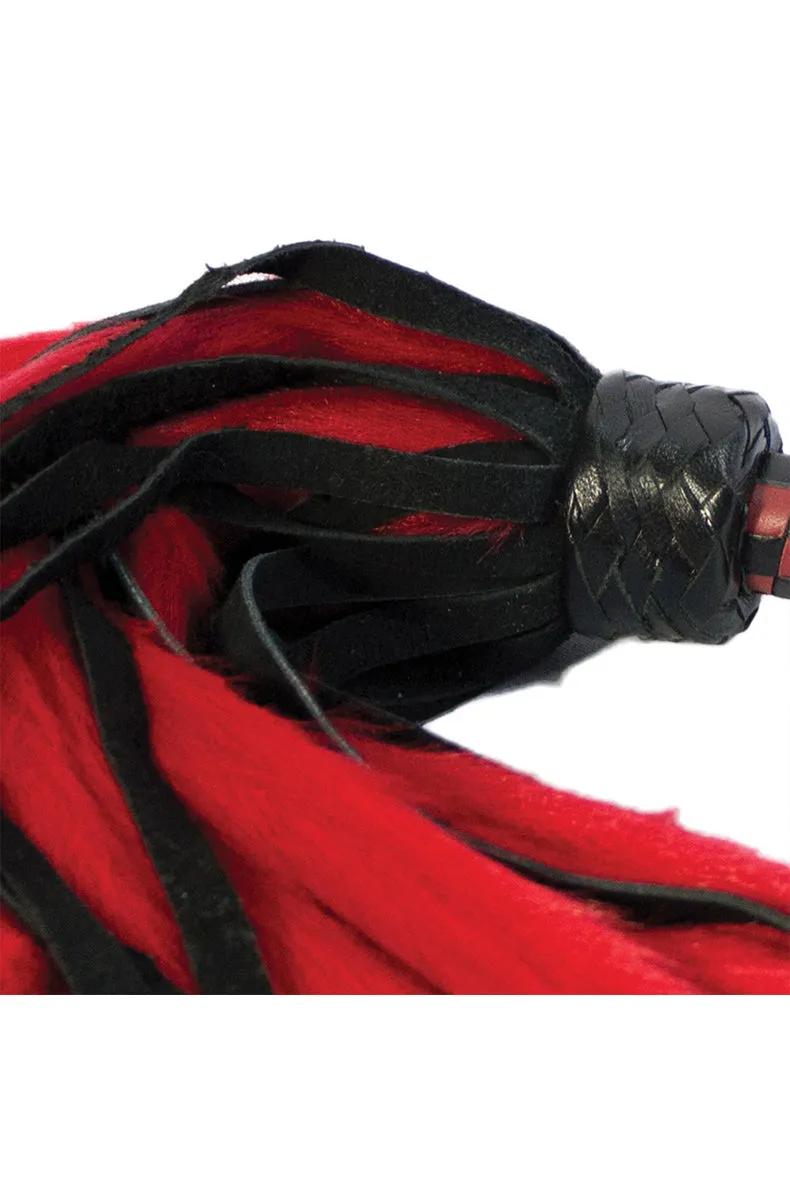 Red and Black Suede and Fluff Flogger
