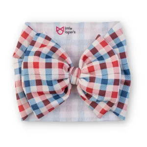 Red White Blue Gingham Headwrap