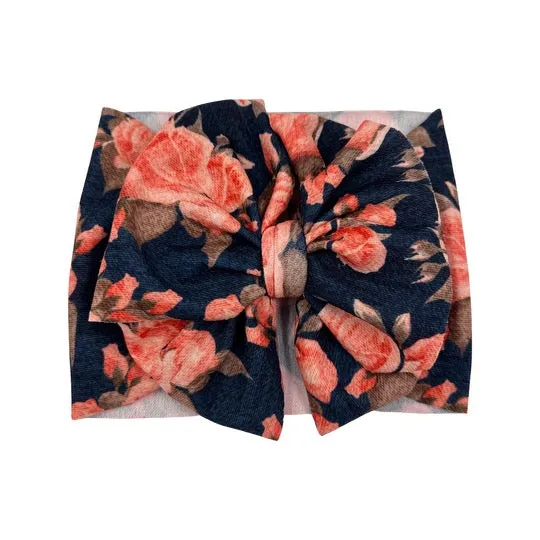 Rose Denim Headwrap