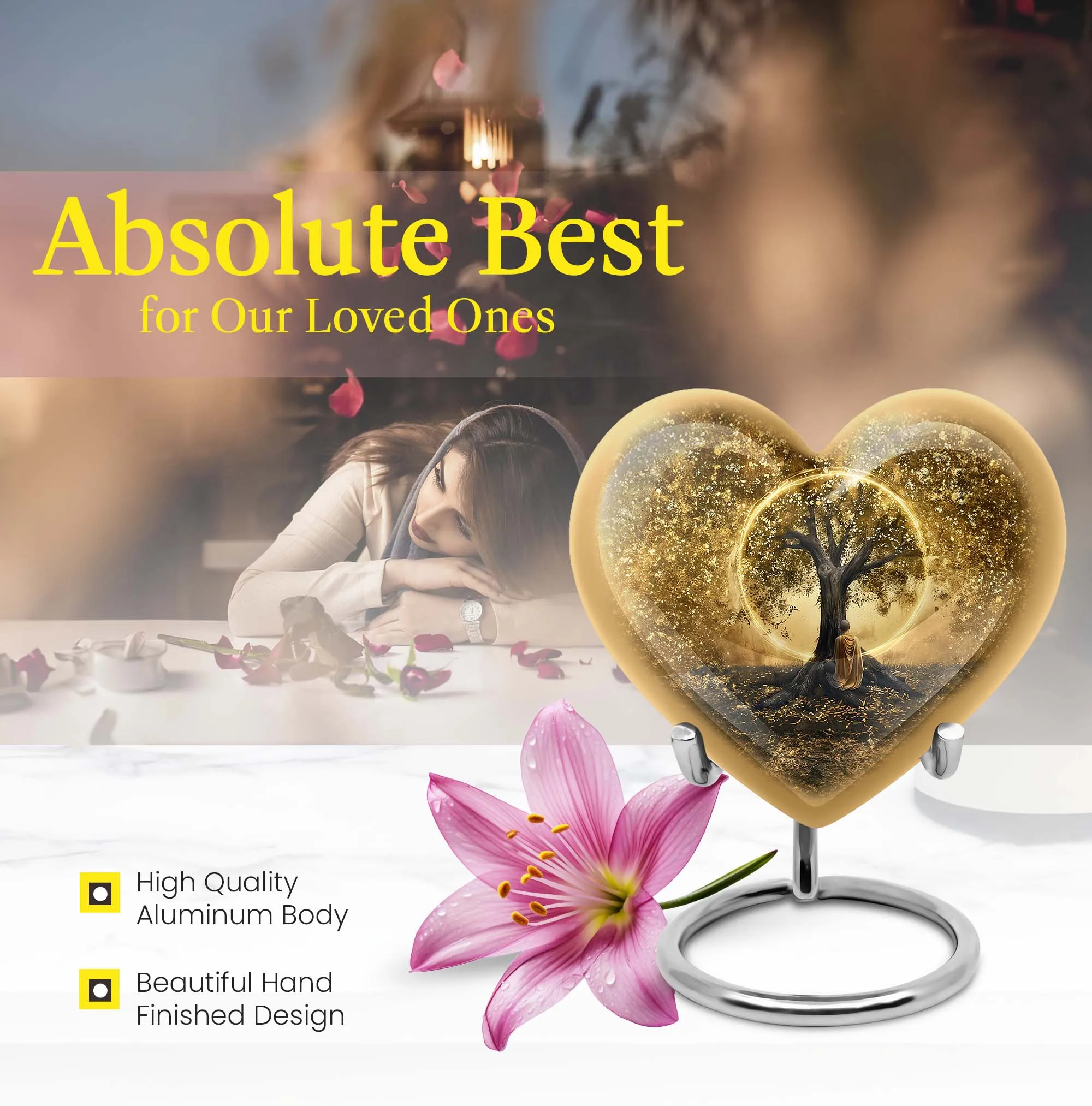 Serene Journey - Tree of Life Burial Funeral Urn for Human Ashes