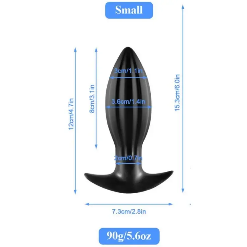 Sleek Black 4.7-Inch Soft Silicone Anal Plug Sex Toy For Men Women Couples