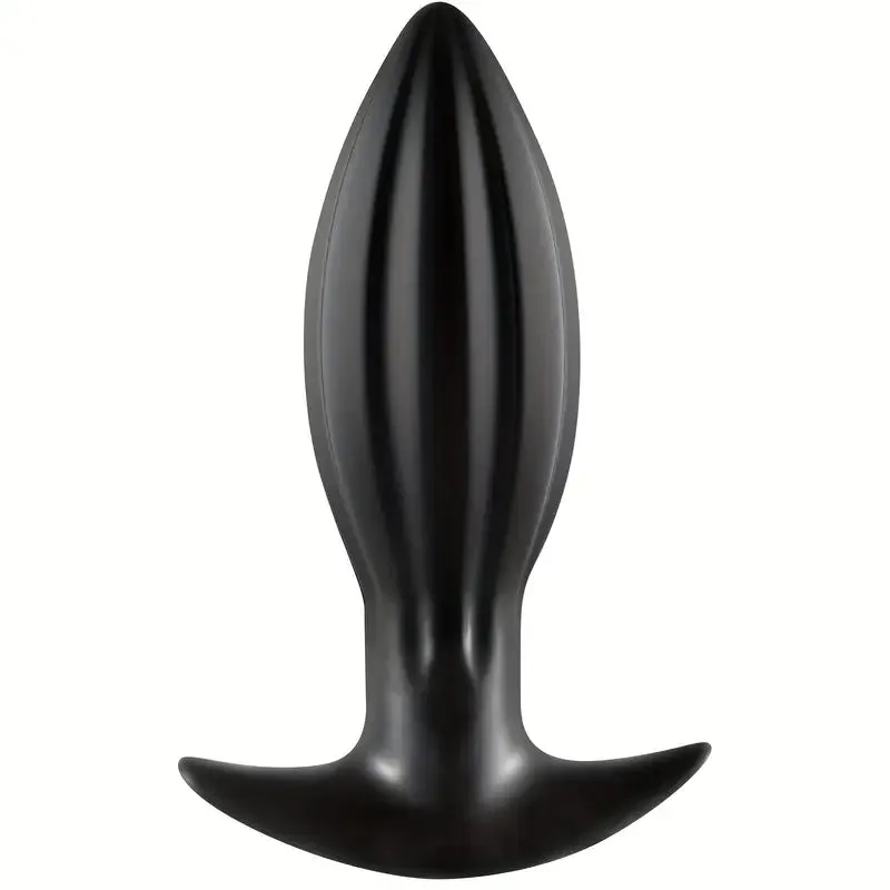 Sleek Black 4.7-Inch Soft Silicone Anal Plug Sex Toy For Men Women Couples