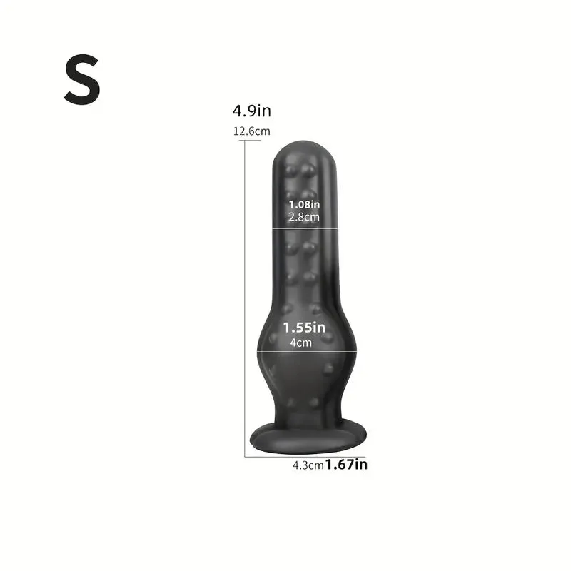 Soft Silicone Butt Plug With Strong Suction Cup Massage Particles For Male