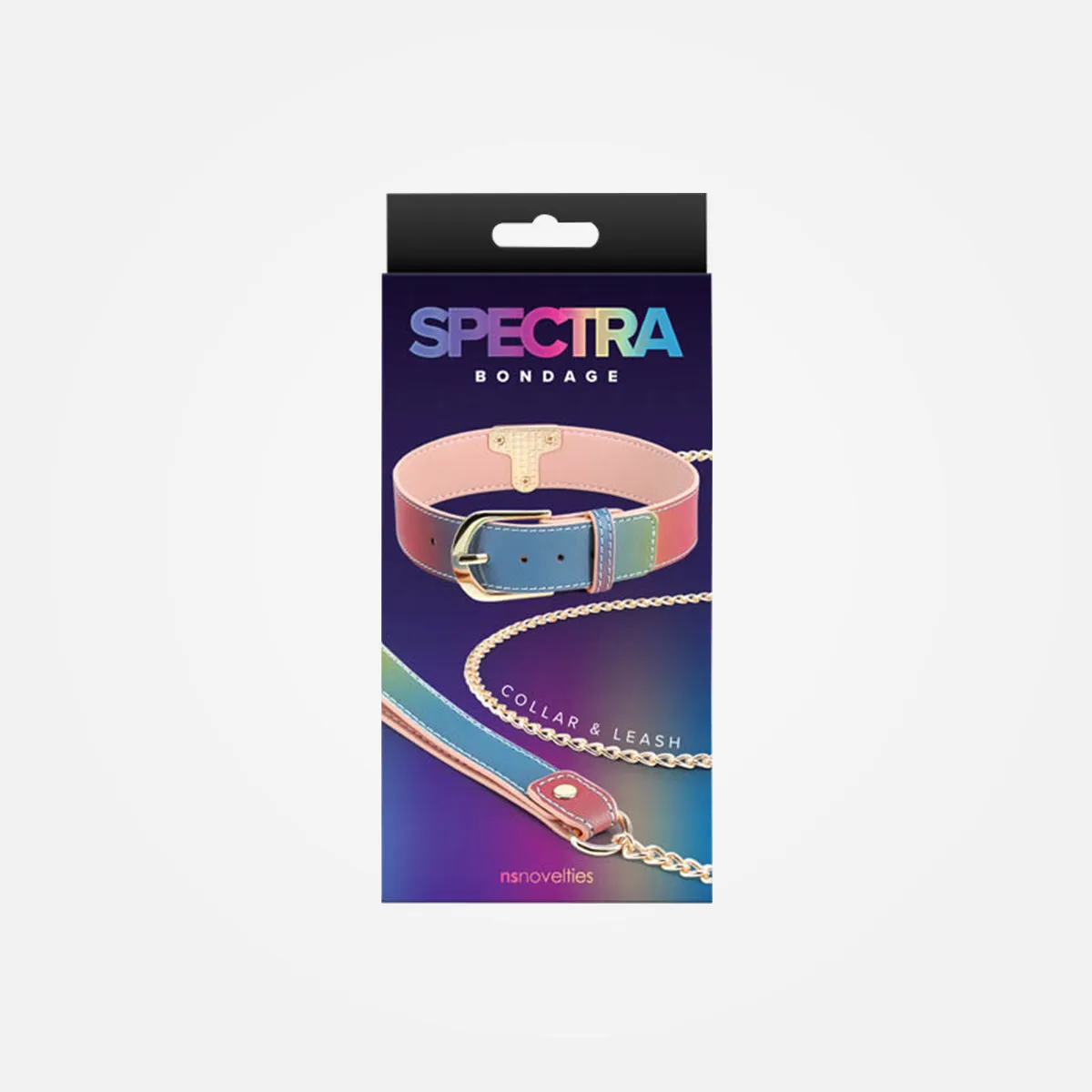 Spectra Bondage - Rainbow Collar & Chain Leash Restraint