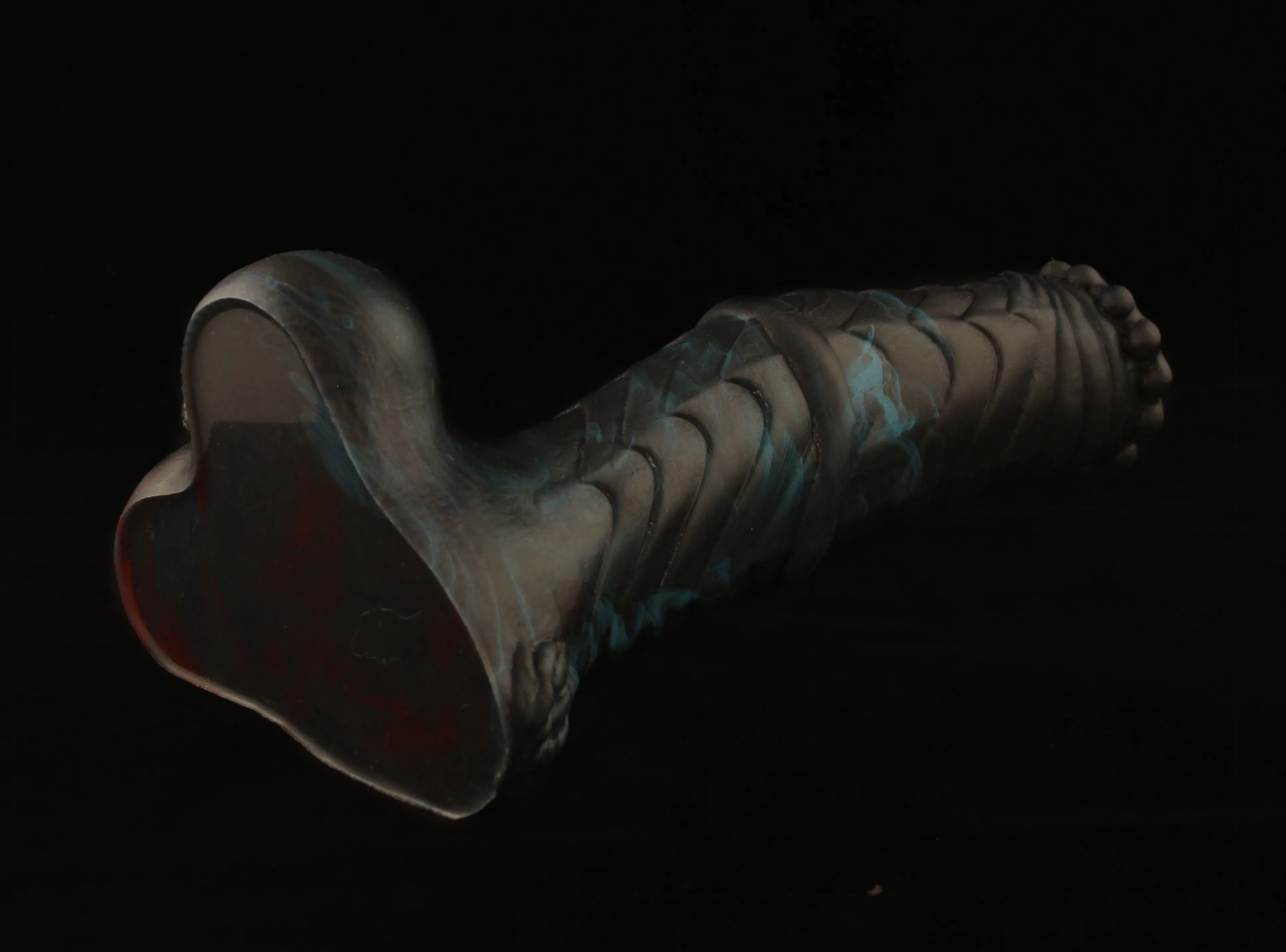Tainted Plu's Cock | Large | Soft Firmness | Red/Cyan Ribbons