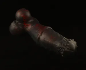 Tainted Plu's Cock | Large | Soft Firmness | Red/Cyan Ribbons