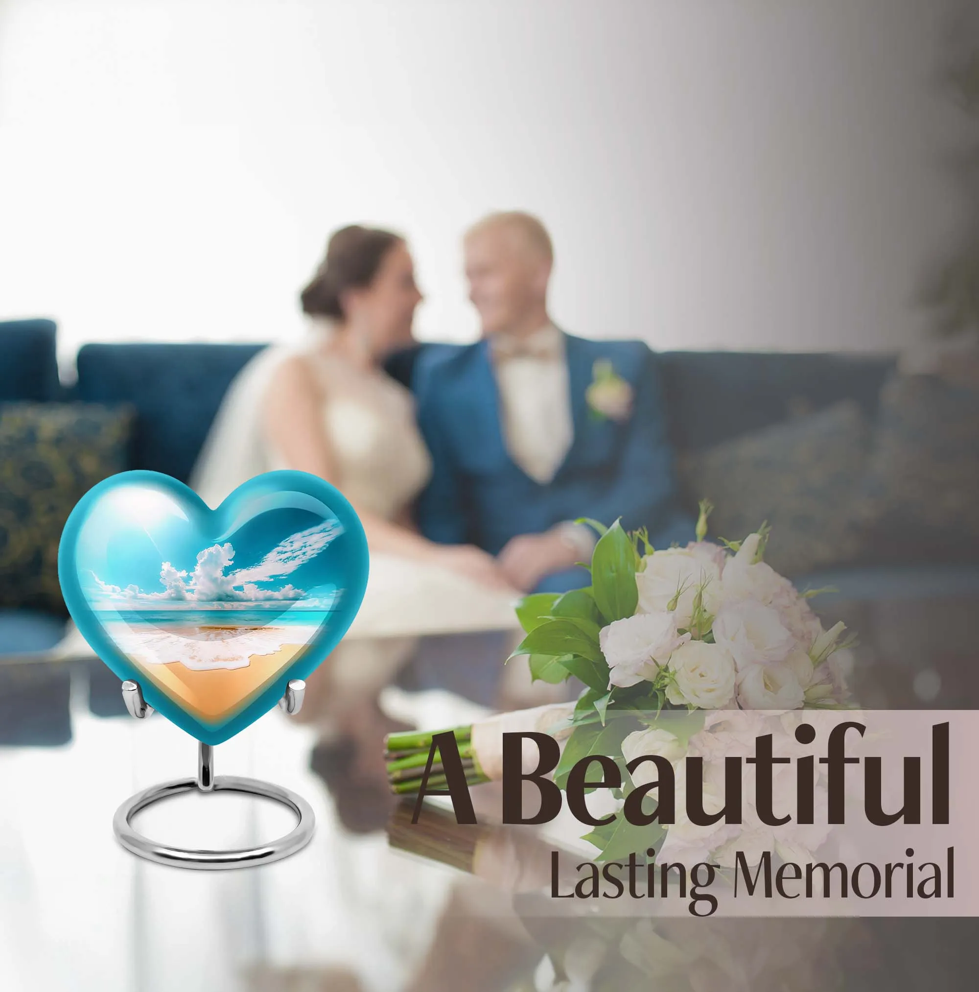 Touch of Serenity, Beach-themed Adult Female Memorial Burial Urn
