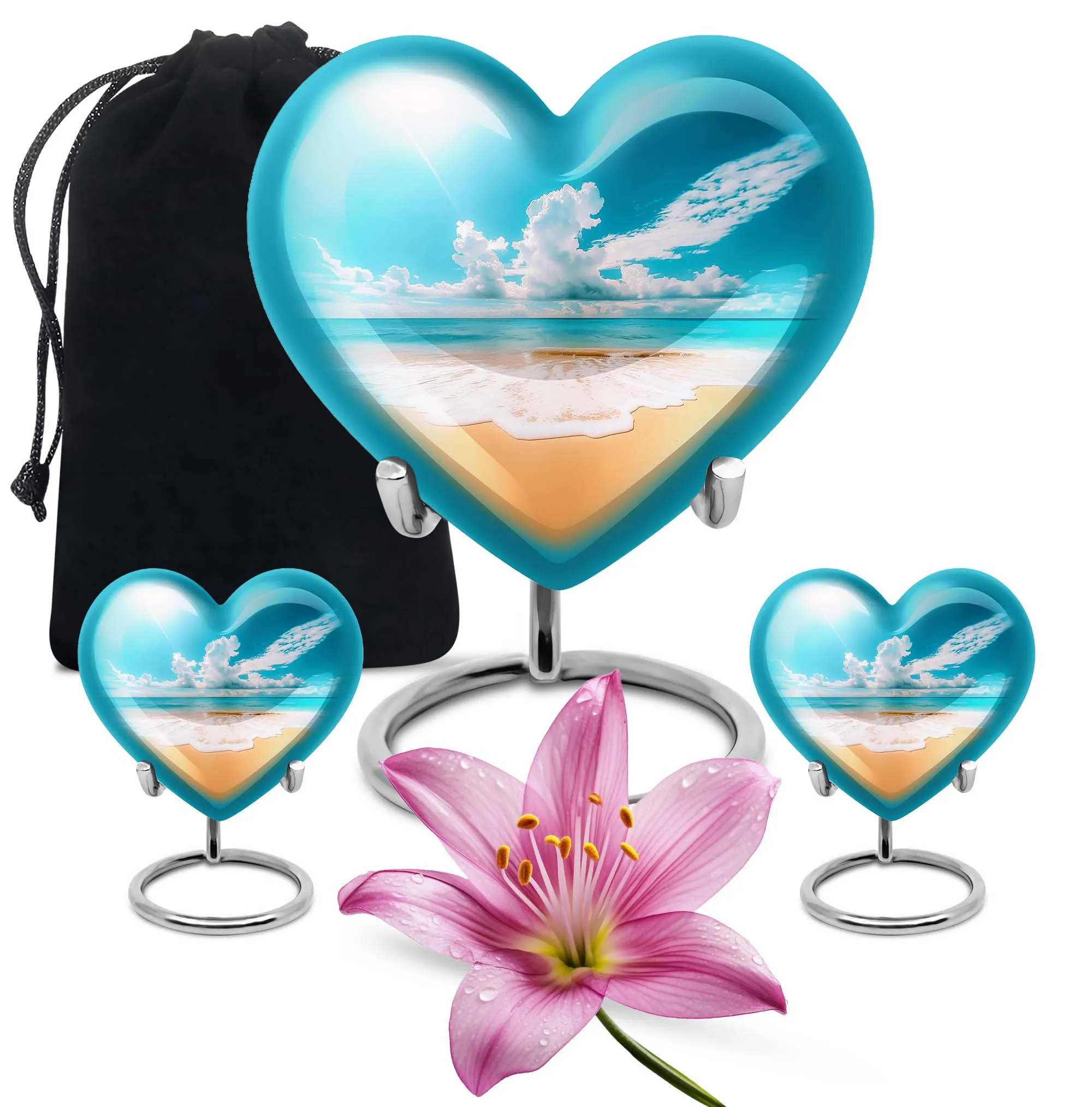 Touch of Serenity, Beach-themed Adult Female Memorial Burial Urn