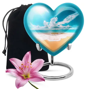 Touch of Serenity, Beach-themed Adult Female Memorial Burial Urn
