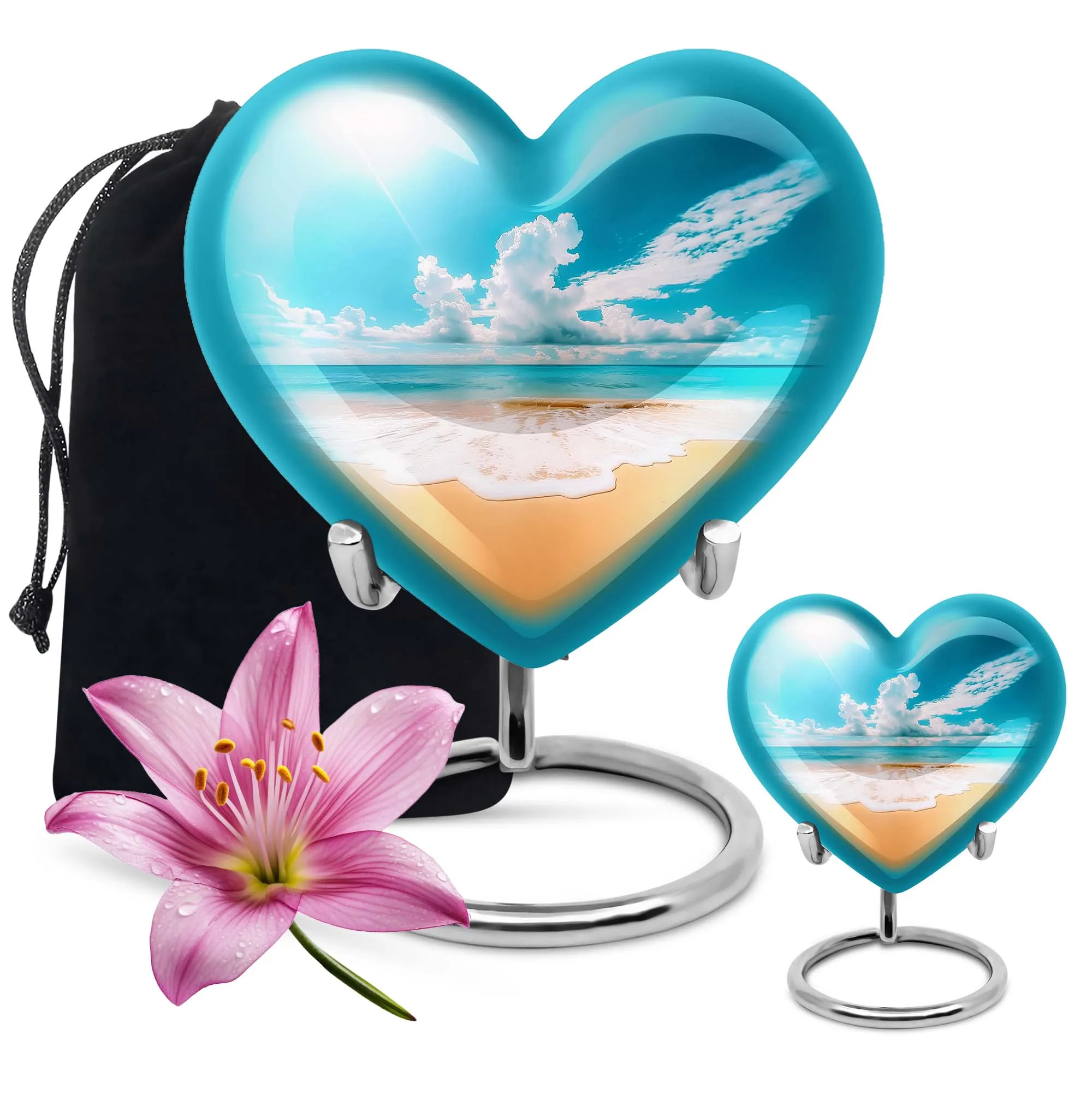 Touch of Serenity, Beach-themed Adult Female Memorial Burial Urn