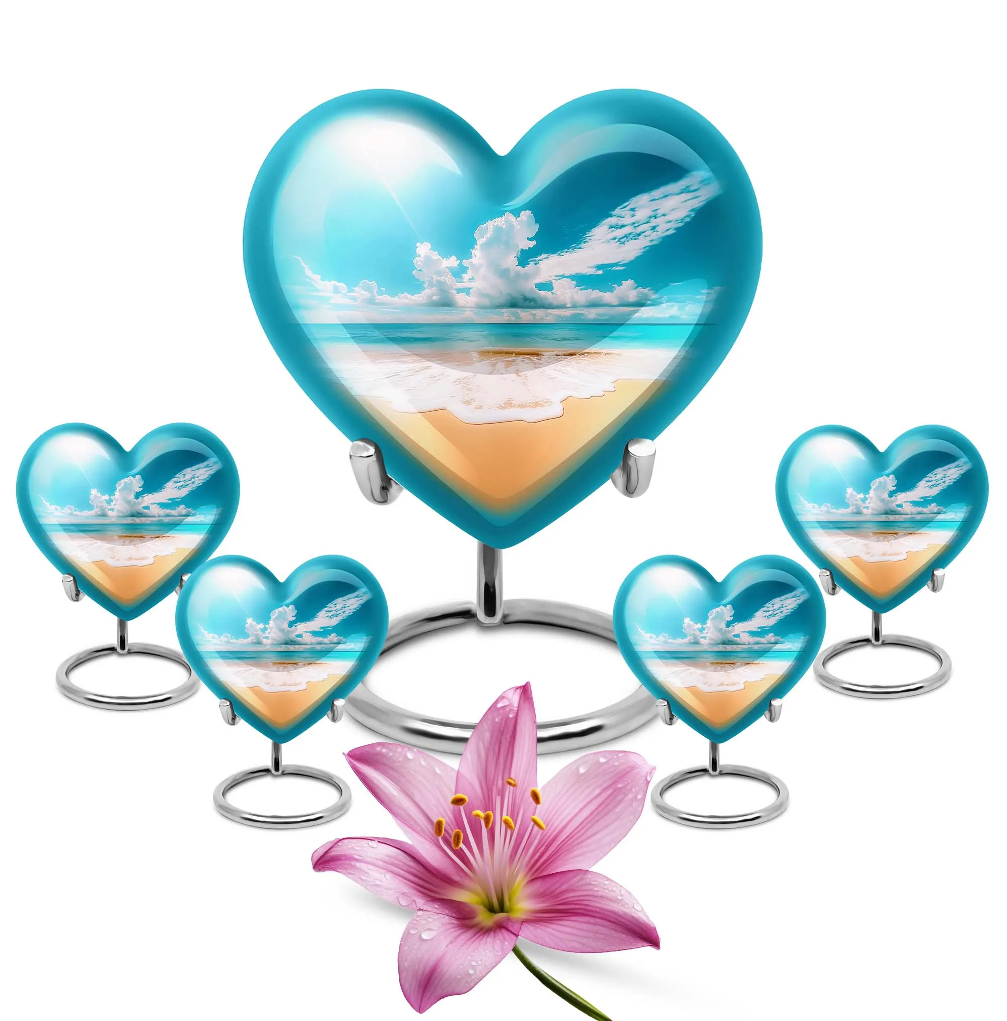Touch of Serenity, Beach-themed Adult Female Memorial Burial Urn