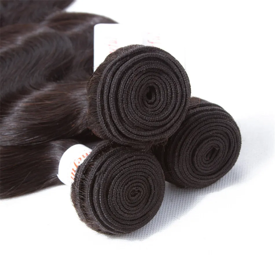 Tuneful 10A Body Wave Human Hair 3 Bundles With 13x4 Lace Frontal 100% Remy Human Hair