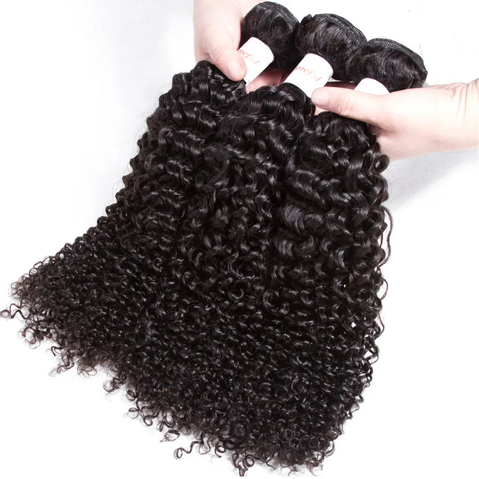 Tuneful 10A Jerry Curly Human Hair 3 Bundles With 13x4 Lace Frontal 100% Remy Human Hair