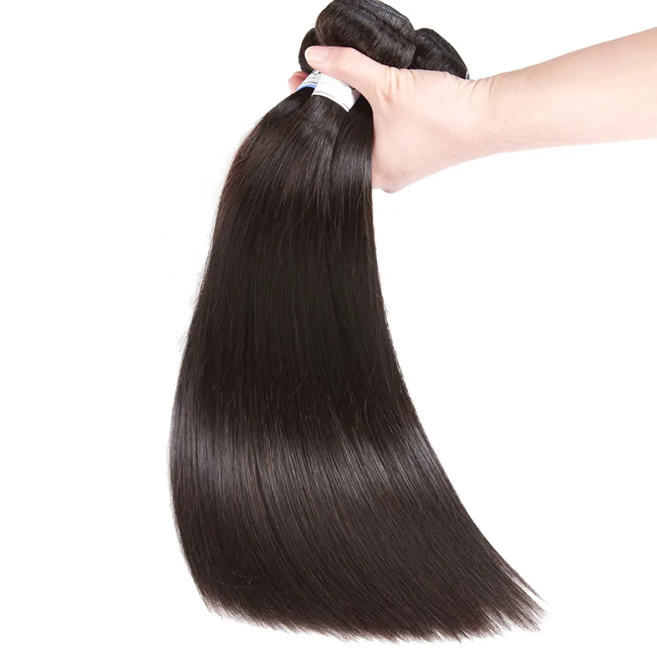 Tuneful 10A Straight Human Hair 3 Bundles With 13x4 Lace Frontal 100% Remy Human Hair