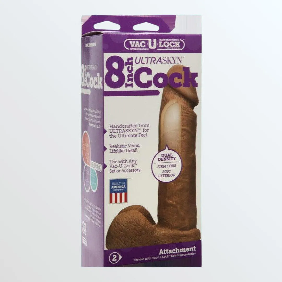 Vac-U-Lock 8 Ultraskyn Realistic Caramel Cock